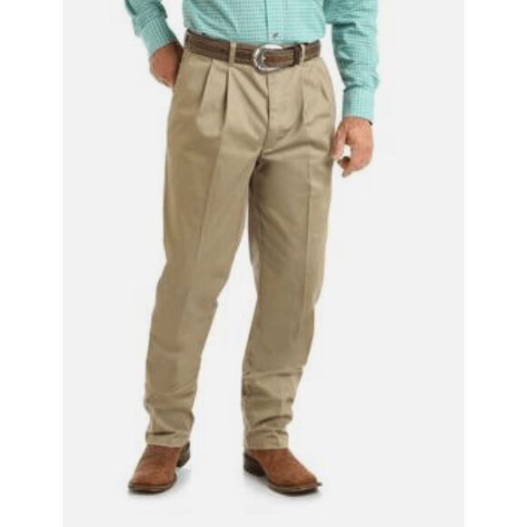 Wrangler NWT Riata Western Casuals Khaki Pants, Size 30 x 36, MSRP $44 - Picture 1 of 14